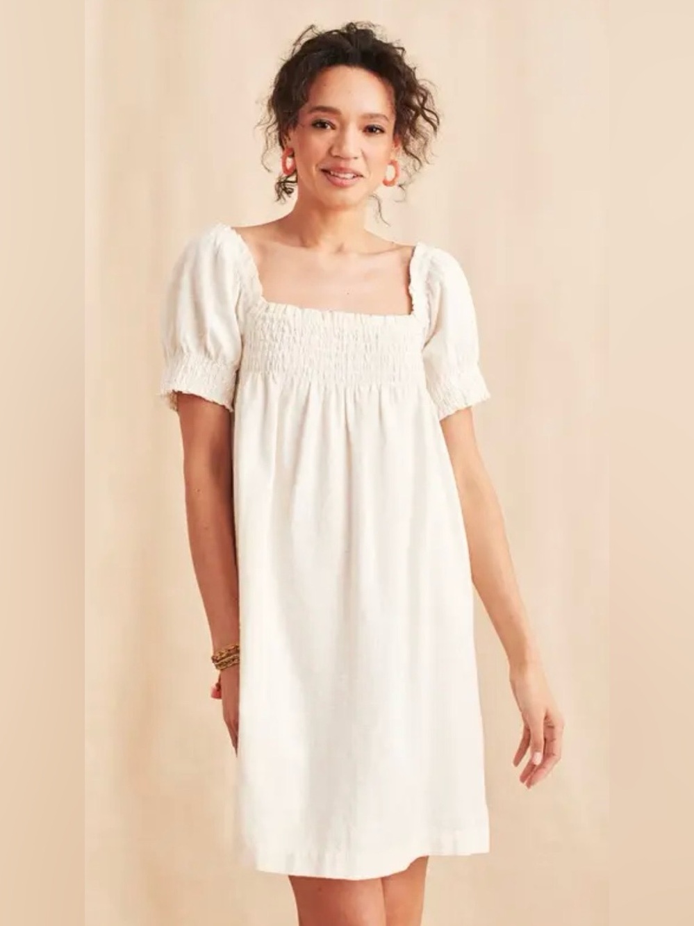 NWT $178 Faherty Brand Ramona Organic Cotton Boho Dress. Size Large